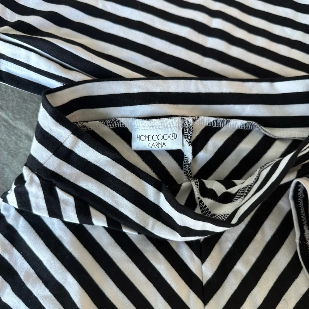 HomeCooked Karma Striped Long Sleeve Crop Top + High Waist Boyshort Handmade S - Picture 2 of 3